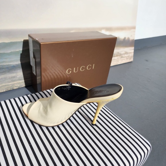 Gucci Dress Sand Pelle Leather Off White Sandals - Picture 7 of 7